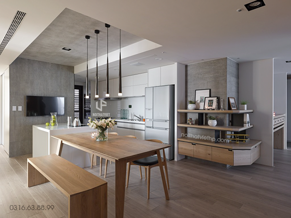 Phòng bếp được thiết kế theo phong cách hiện đại tại Hải Phòng