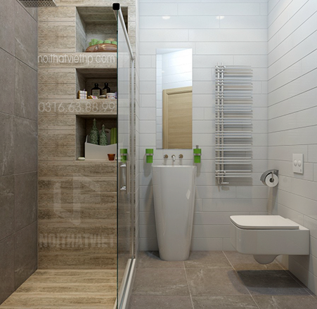 Phòng tắm được thiết kế theo phong cách nội thất hiện đại tại Hải Phòng